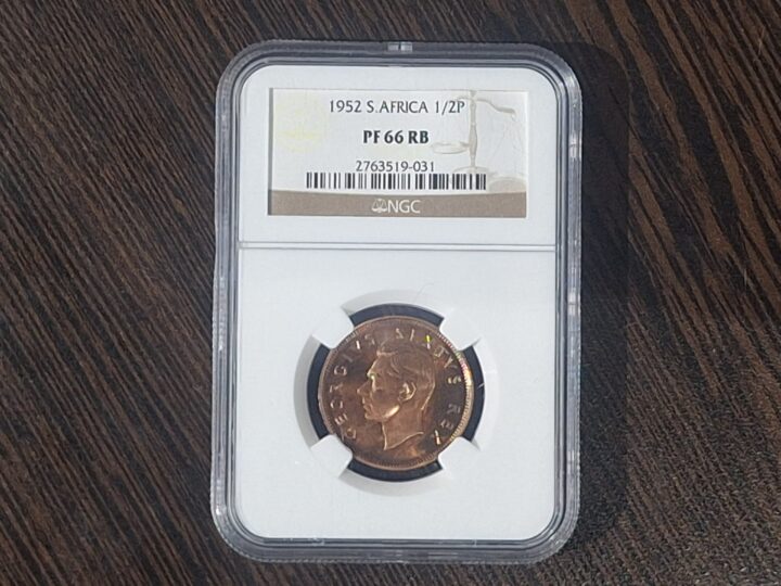 1952 South Africa ½ Penny Proof – NGC PF 66 RB