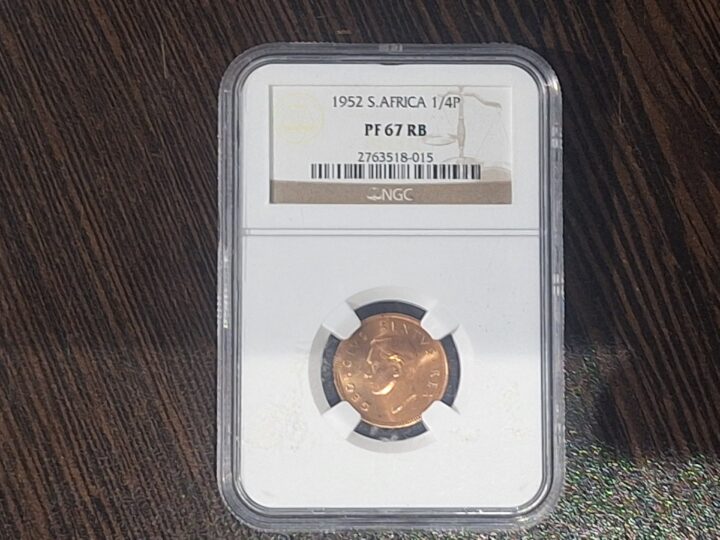 1952 South Africa ¼ Penny Proof – NGC PF 67 RB
