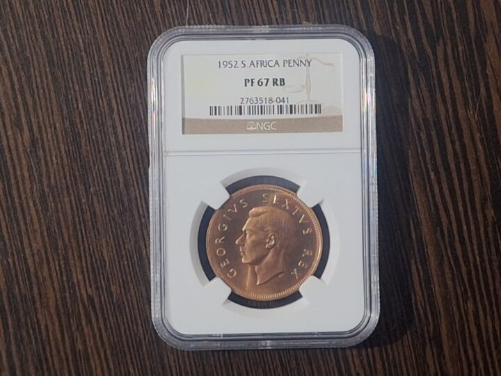 1952 South Africa Penny – NGC PF 67 RB