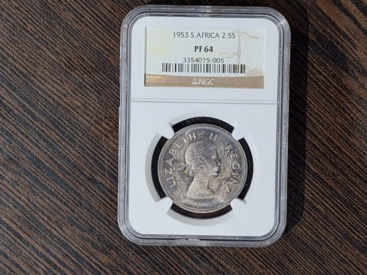 1953 South Africa 2½ Shillings – NGC PF 64