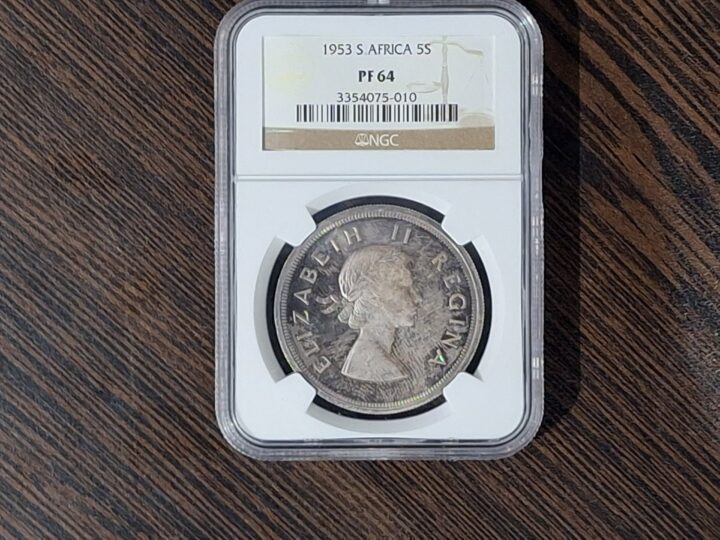1953 South Africa 5 Shillings – NGC PF 64