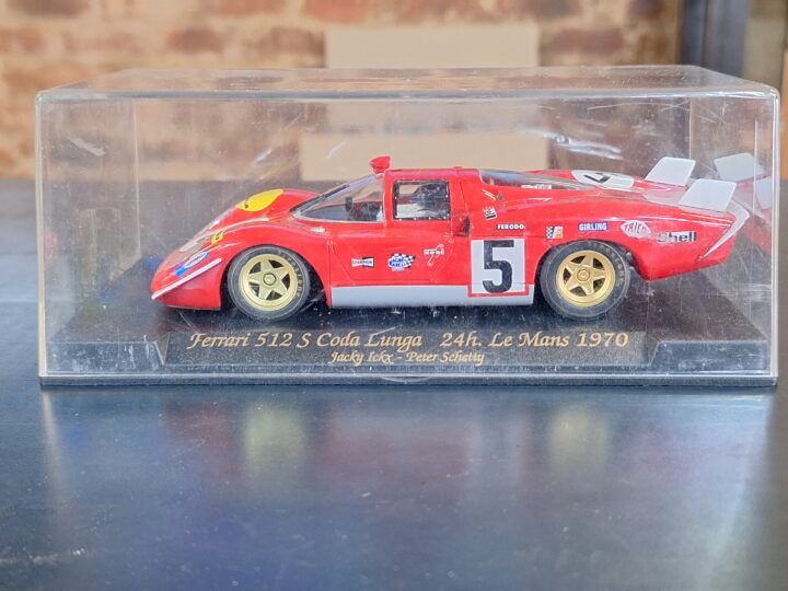 Ferrari 512 S – Le Mans 1970 Fly Slot Car – Signed by Rafael Barrios, Brand New