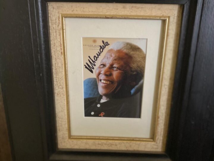 Nelson Mandela Autographed Framed Photo