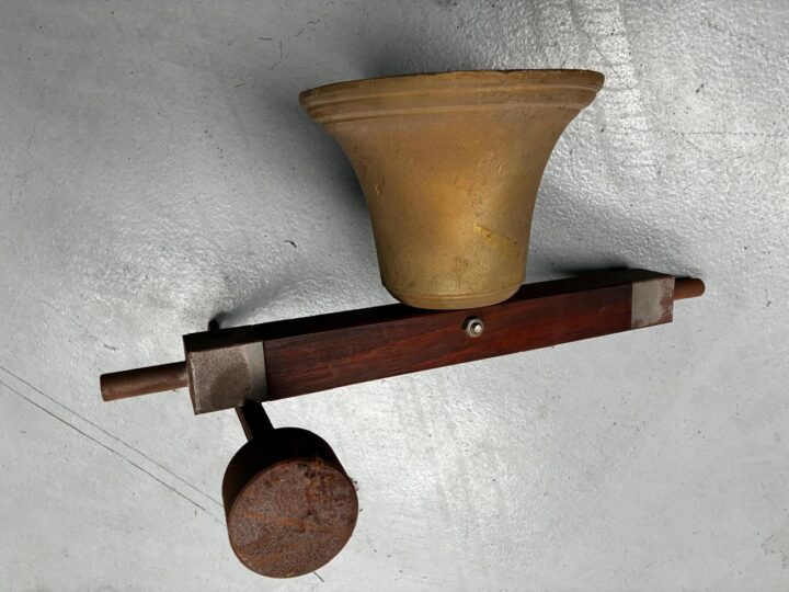 Brass Church Bell – 250 mm with Wooden Stay & Counterweight