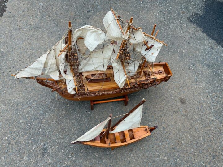 Hand-Built Wooden Sailing Ships x2 (Deceased Estate)