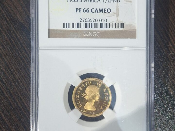 1953 South Africa ½ Pound – NGC PF 66 CAMEO